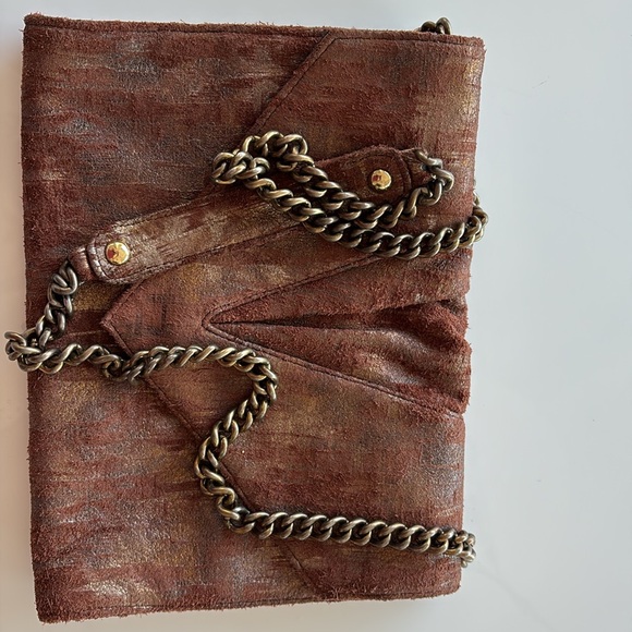 Posse suede brown crossbody or shoulder bag - Picture 4 of 8